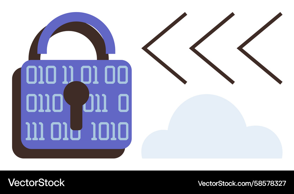 Data security and cloud encryption with lock Data security and cloud encryption with lock Vector Image