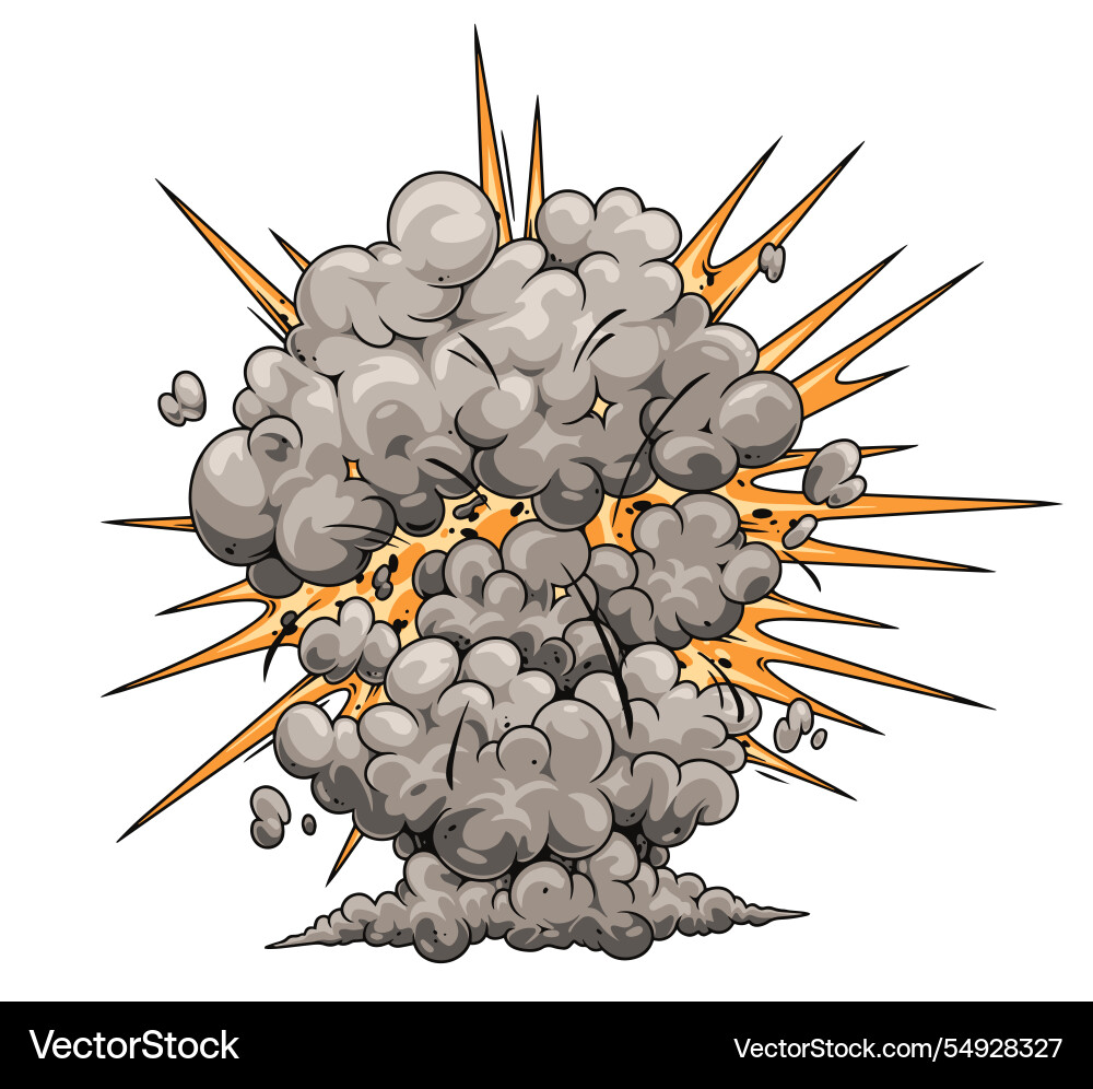 Explosion mit Rauch und Trümmer im Cartoon-Stil Explosion mit Rauch und Trümmer im Cartoon-Stil vektorbild