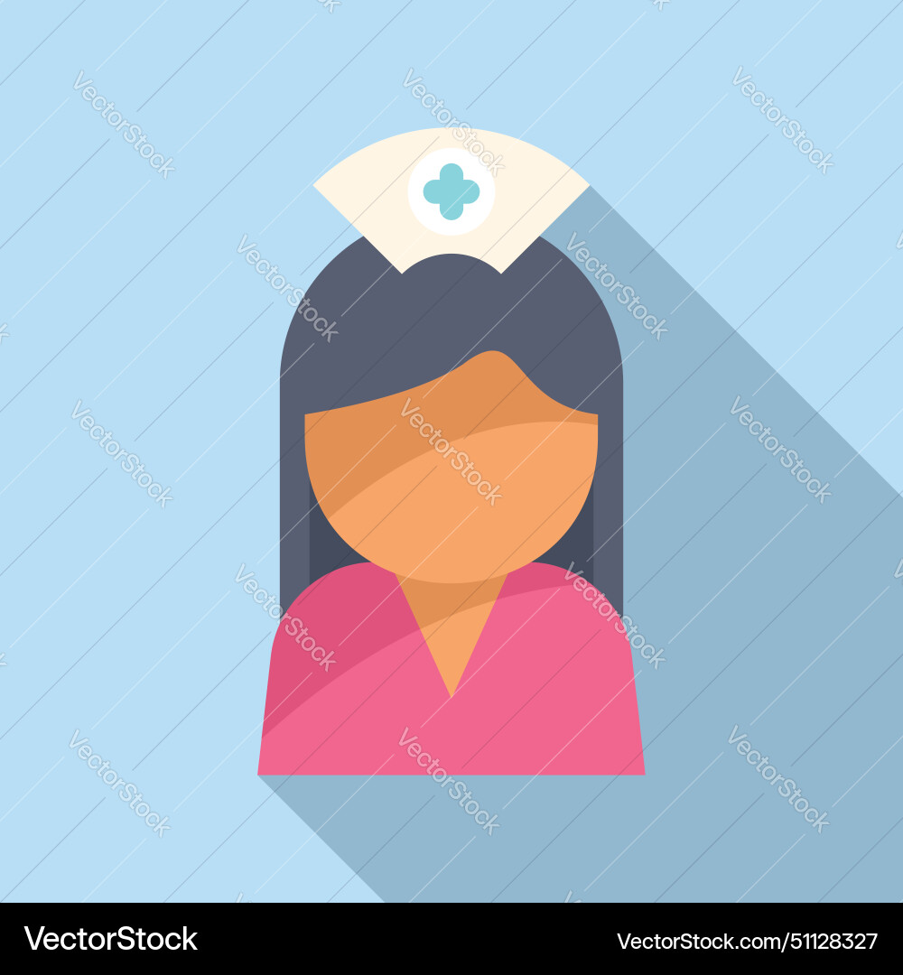 Female nurse icon flat medical health Female nurse icon flat medical health vector image