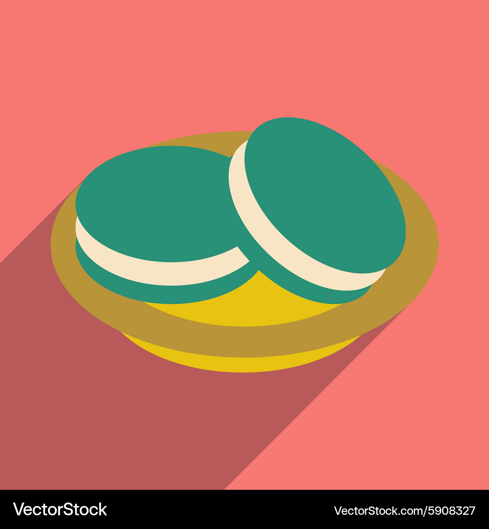 Flat with shadow icon and mobile application ice Vector Image