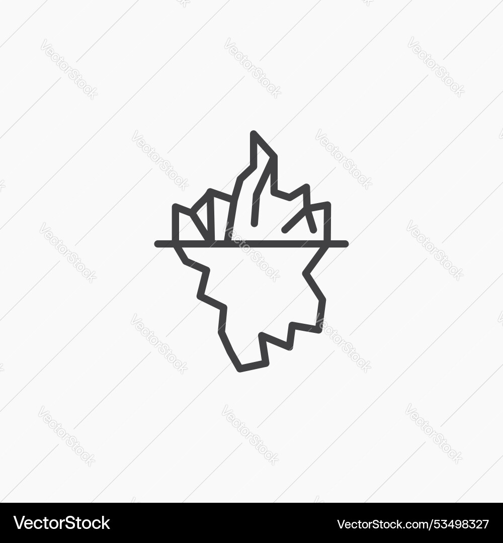 Icebergline in thin line black color flat simple Vector Image