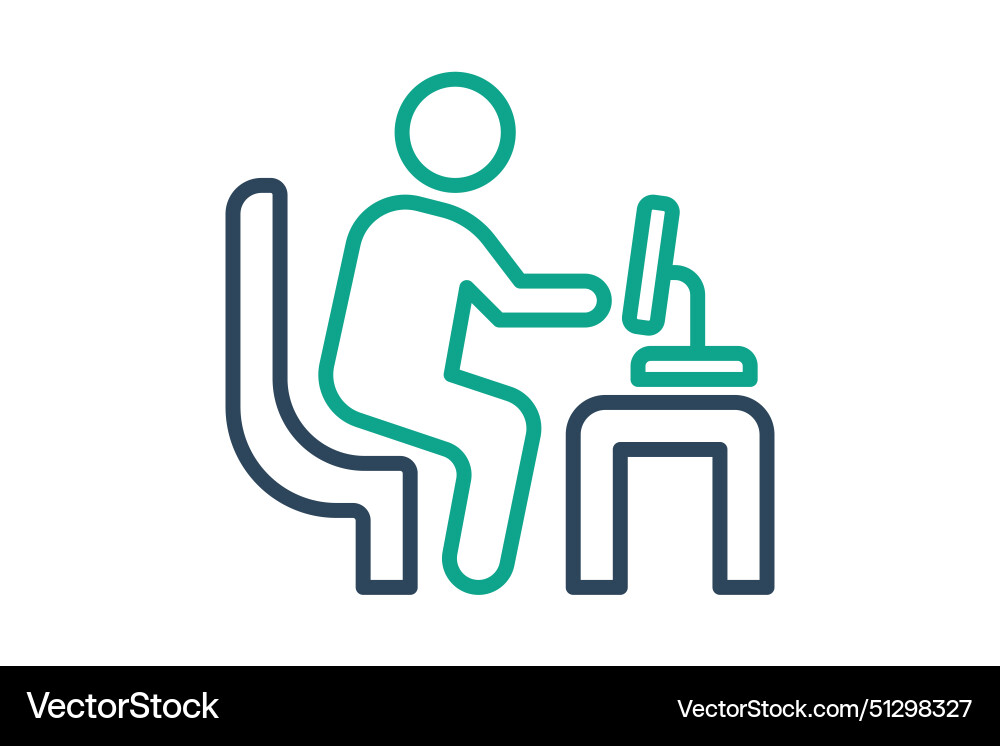 It manager icon person in front of a computer It manager icon person in front of a computer vector image