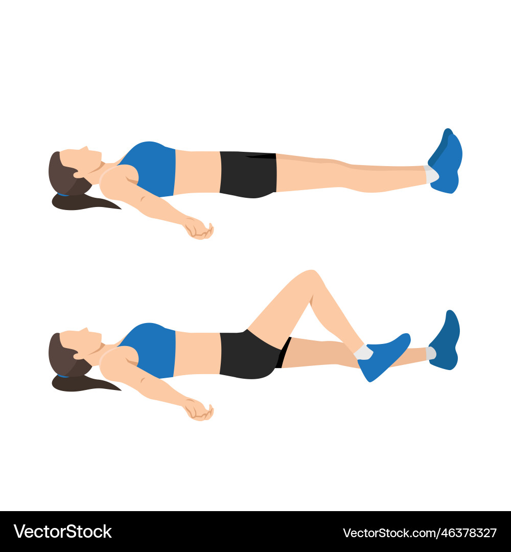 Laying Heel Slides Exercise vector image