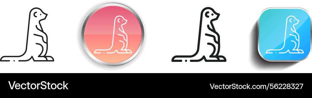 Meerkat icon thin linear regular and button style Vector Image