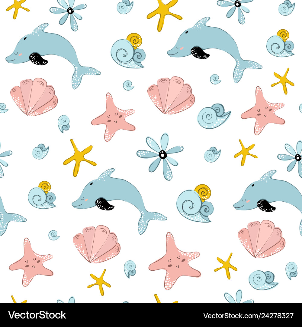 Ocean Friends Pattern Vector Image