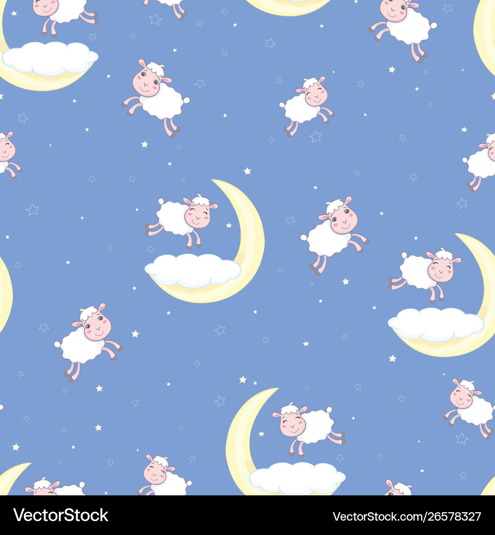 Seamless pattern counting sheep to fall asleep Seamless pattern counting sheep to fall asleep vector image