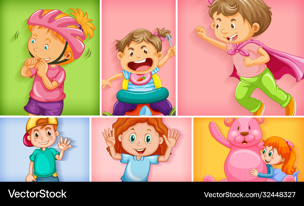 Set different kid characters Set different kid characters vector image