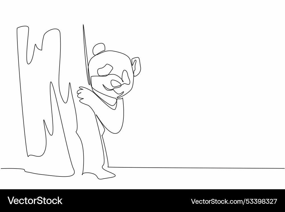 Single continuous line drawing pandas head Single continuous line drawing pandas head vector image