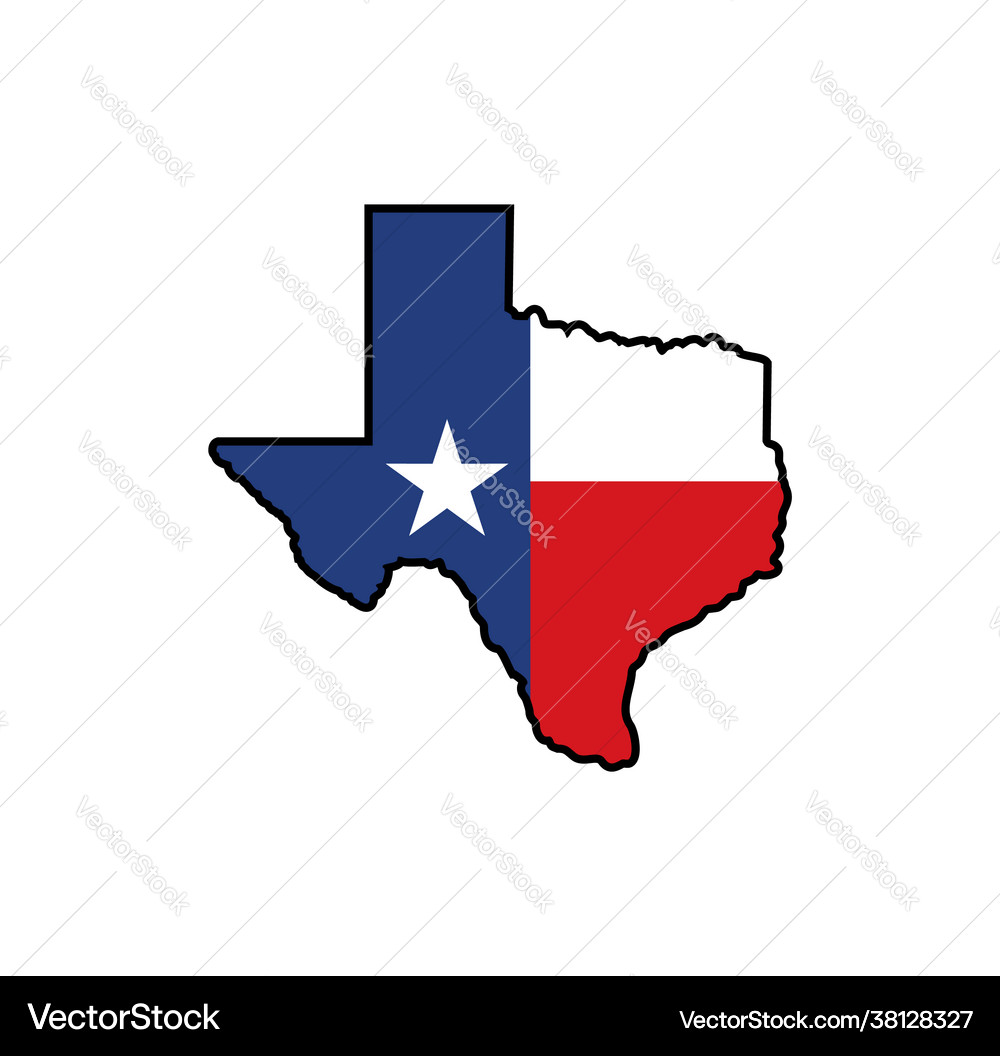 Texas Map with Flag Royalty Free Vector Image - VectorStock
