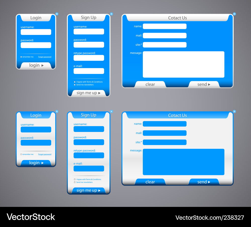 Website UI Elements vector image