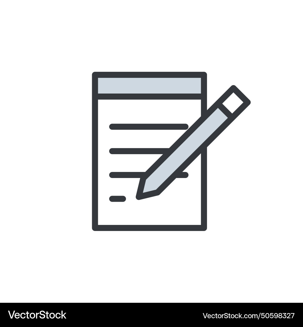 Writing on notepad with pen icon document Writing on notepad with pen icon document vector image