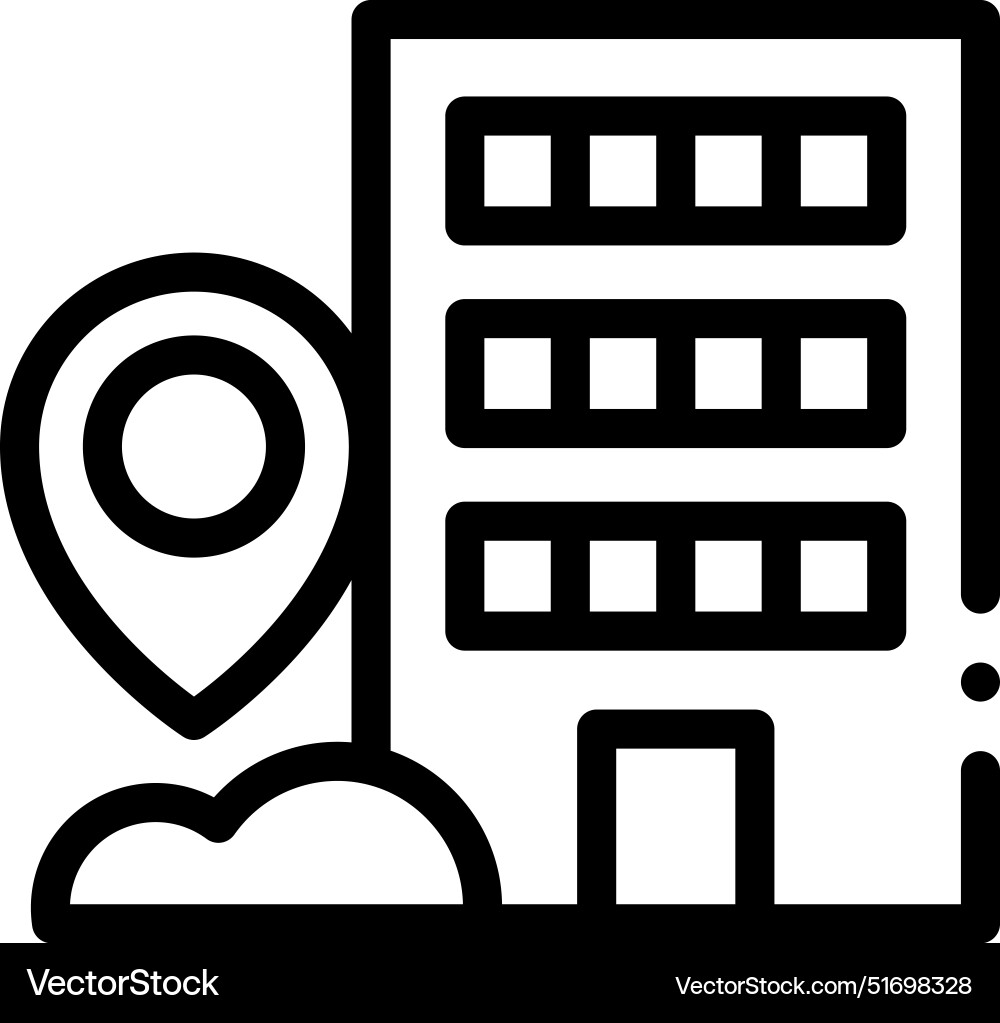 Building icon thin linear style design isolated Vector Image