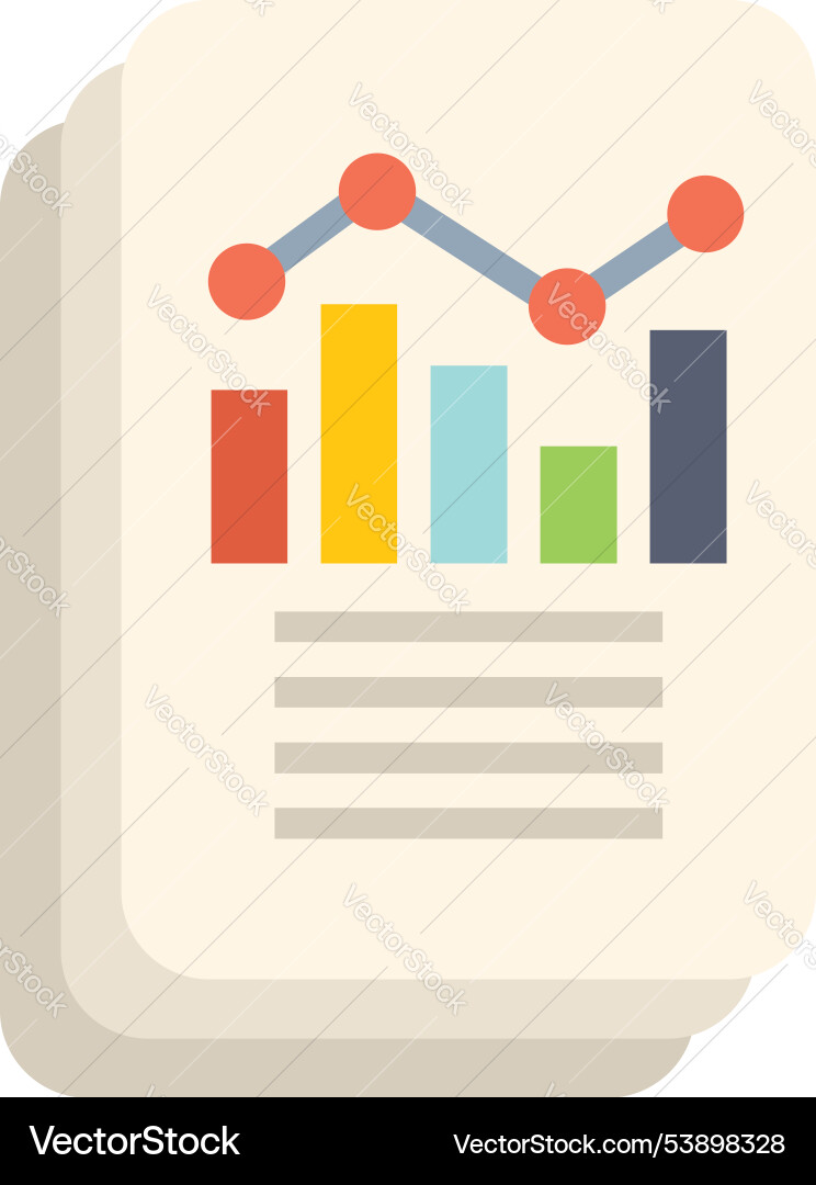 Business report showing bar chart and graph Business report showing bar chart and graph vector image