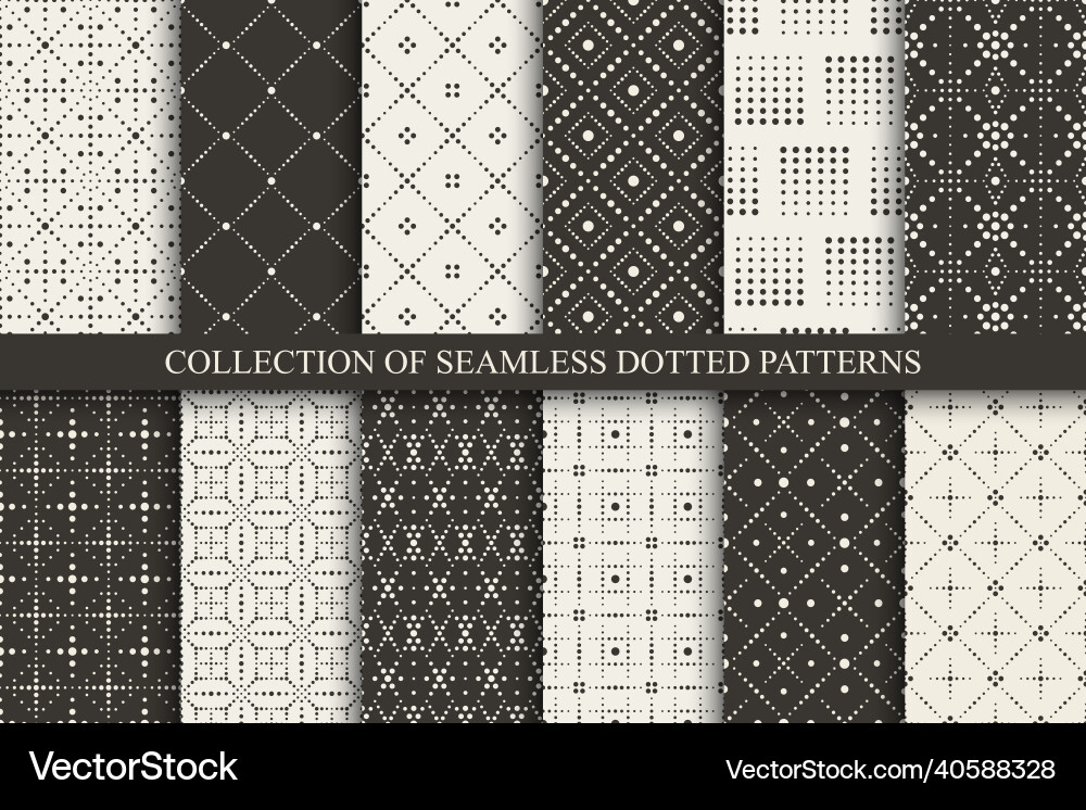 Collection of seamless dotted patterns Collection of seamless dotted patterns vector image
