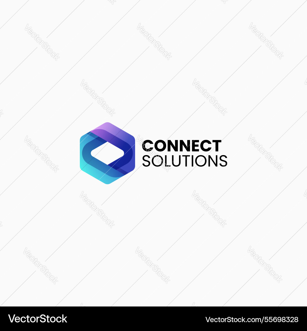 Connect solution gradient colorful logo Connect solution gradient colorful logo vector image