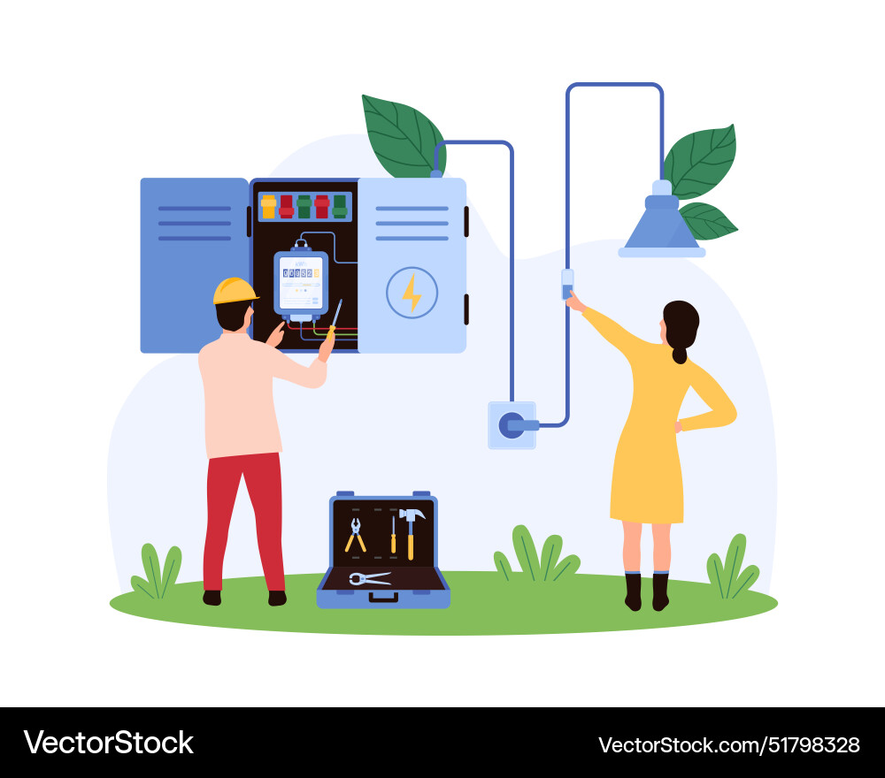 Electric switchboard repair and maintenance tiny Electric switchboard repair and maintenance tiny vector image