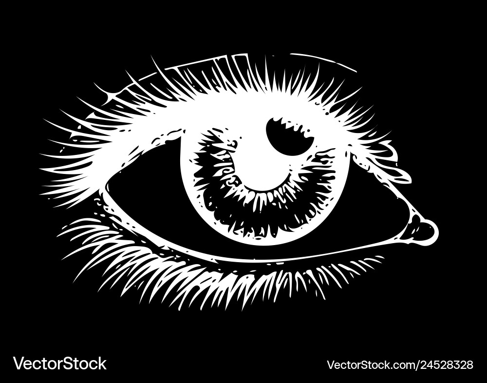 Eye on black background eyes art woman Royalty Free Vector
