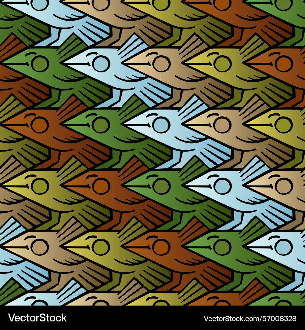 Gradient bird tessellation pattern Gradient bird tessellation pattern vector image