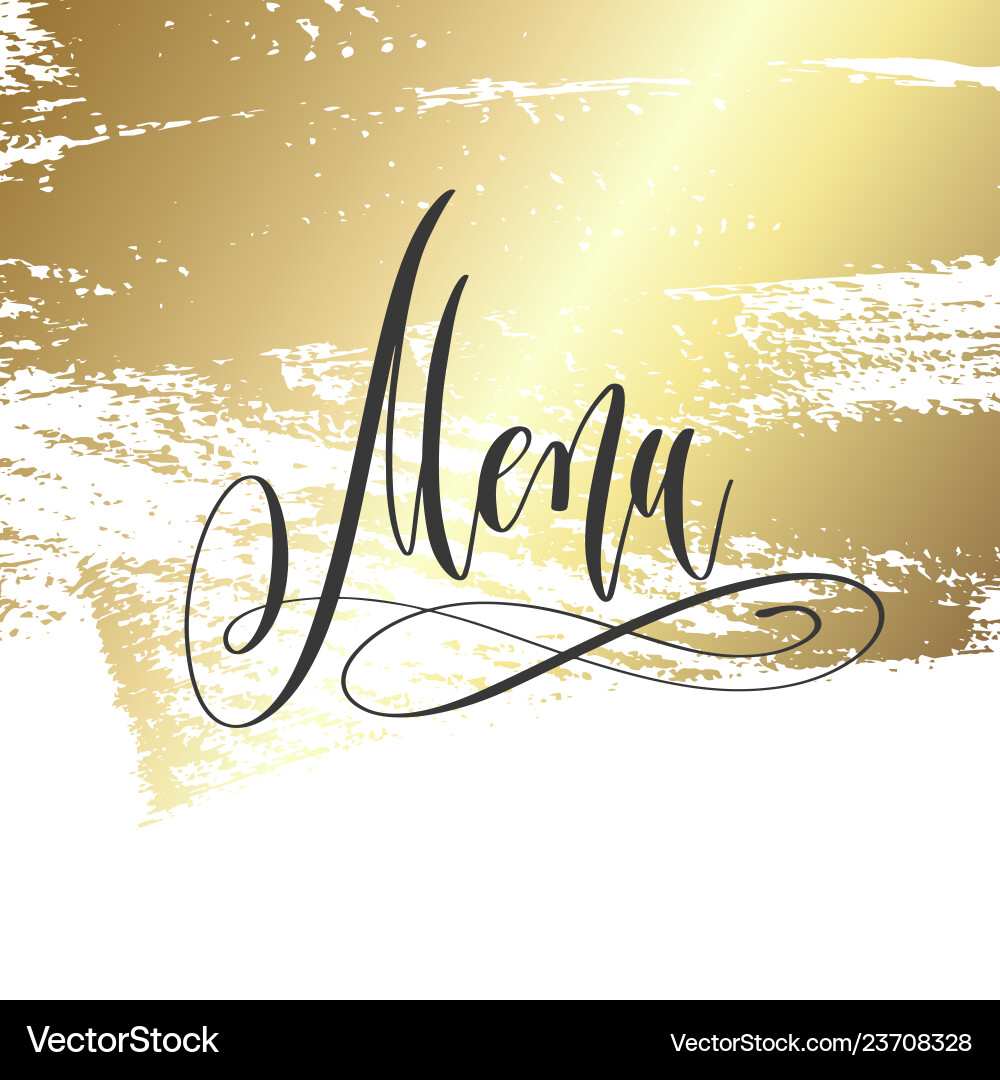 Menu - hand lettering inscription text vector image