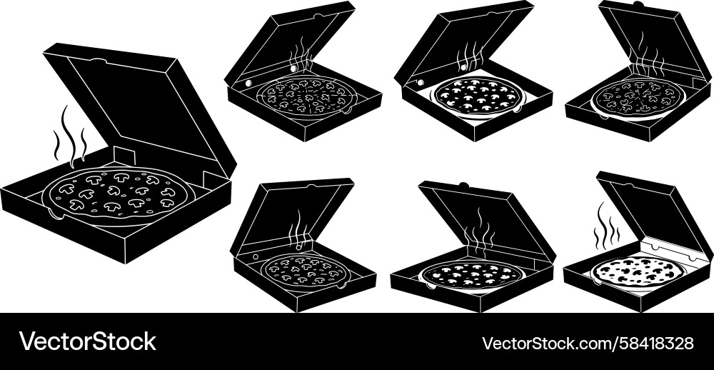 Open Boxes with Circular Shapes Vector Image