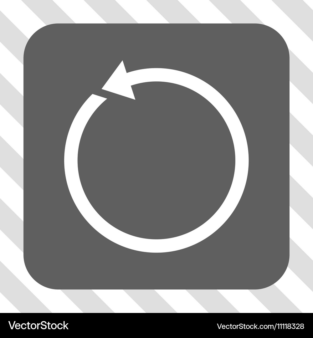 Rotate ccw rounded square button Vector Image