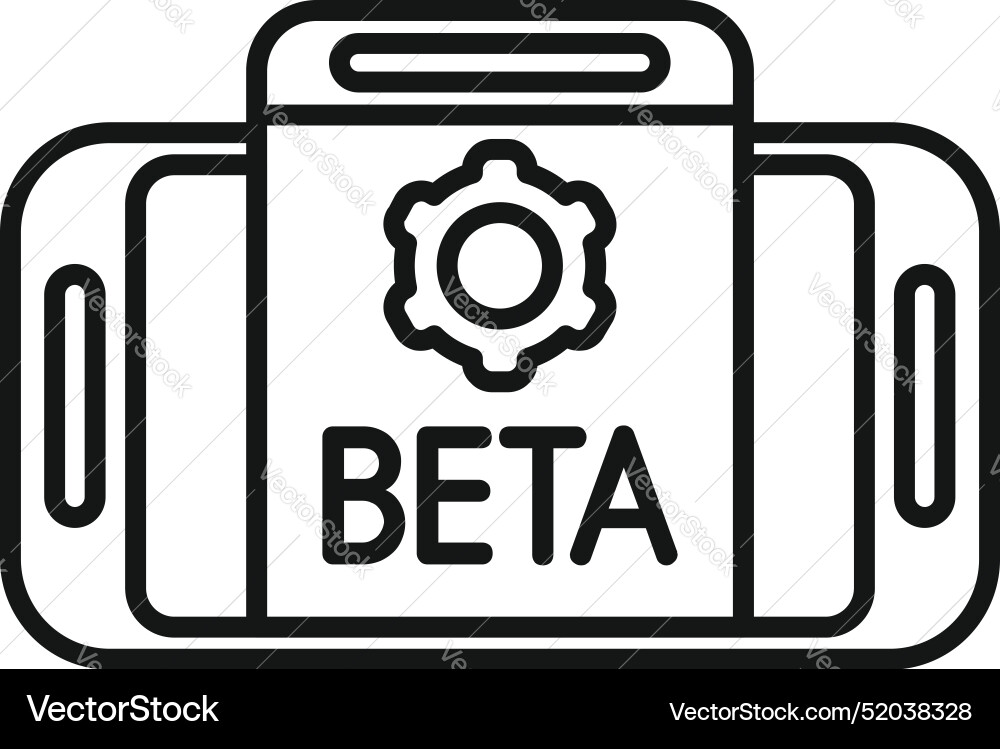 Smartphone displaying beta version software Smartphone displaying beta version software vector image