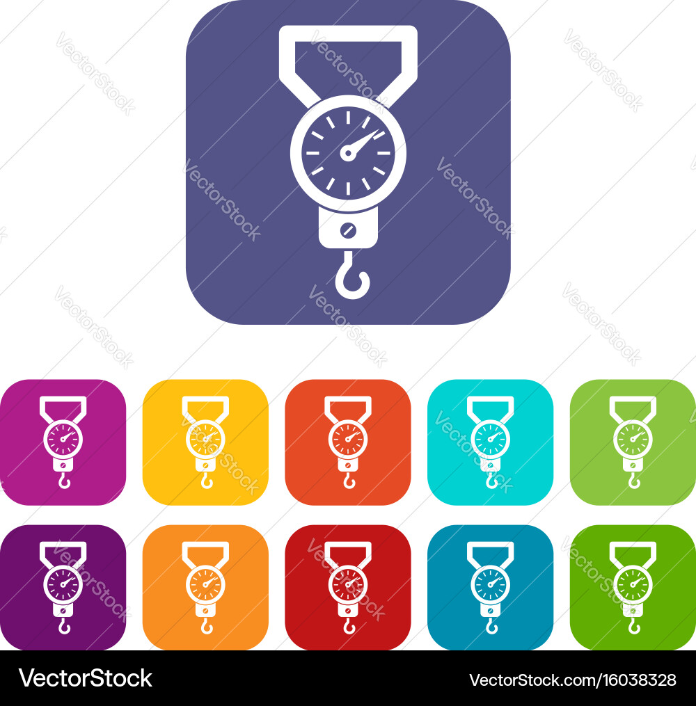 Spring scale icons set vector image