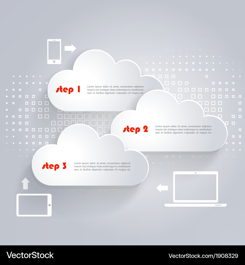 Abstract Network Clouds with Icons vector image