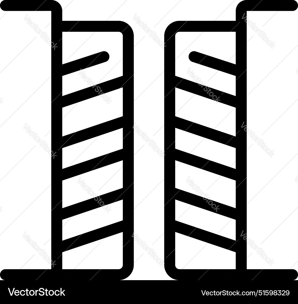 Automatic double doors closing system for secure Automatic double doors closing system for secure Vector Image