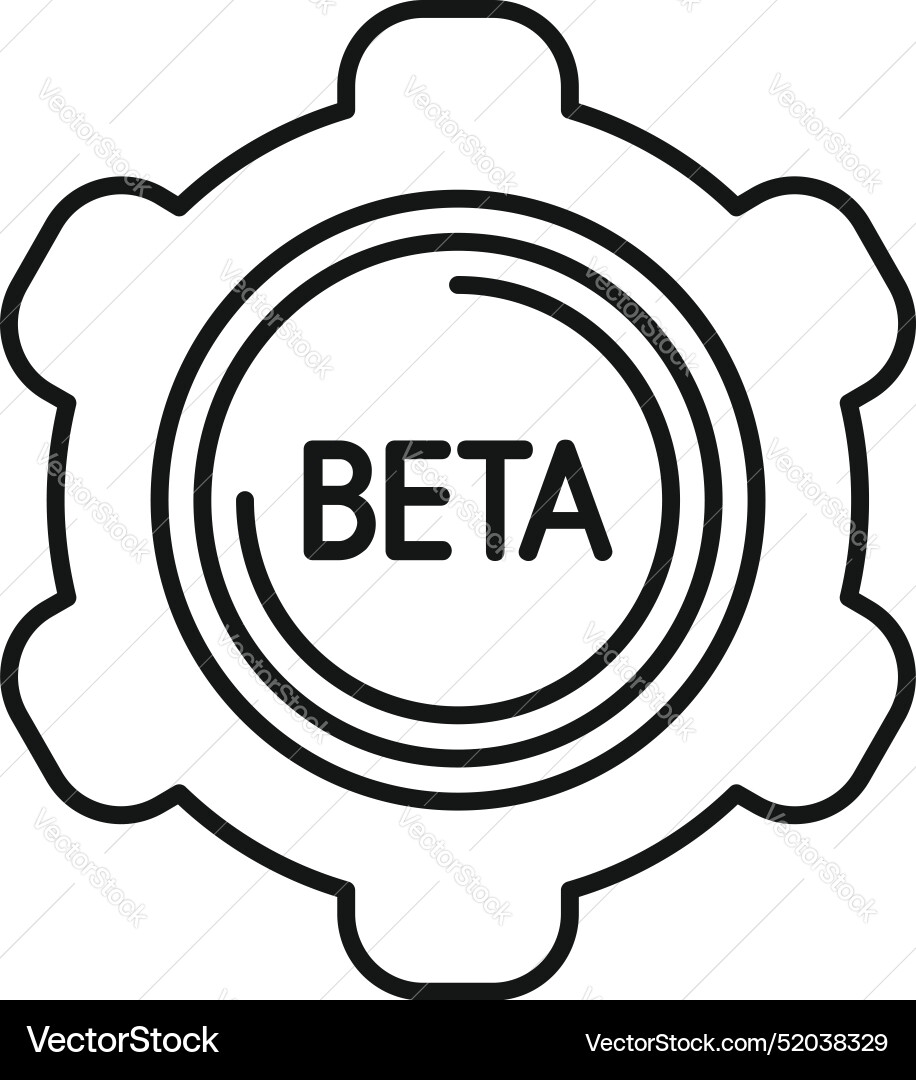 Beta testing software development gear icon Beta testing software development gear icon vector image