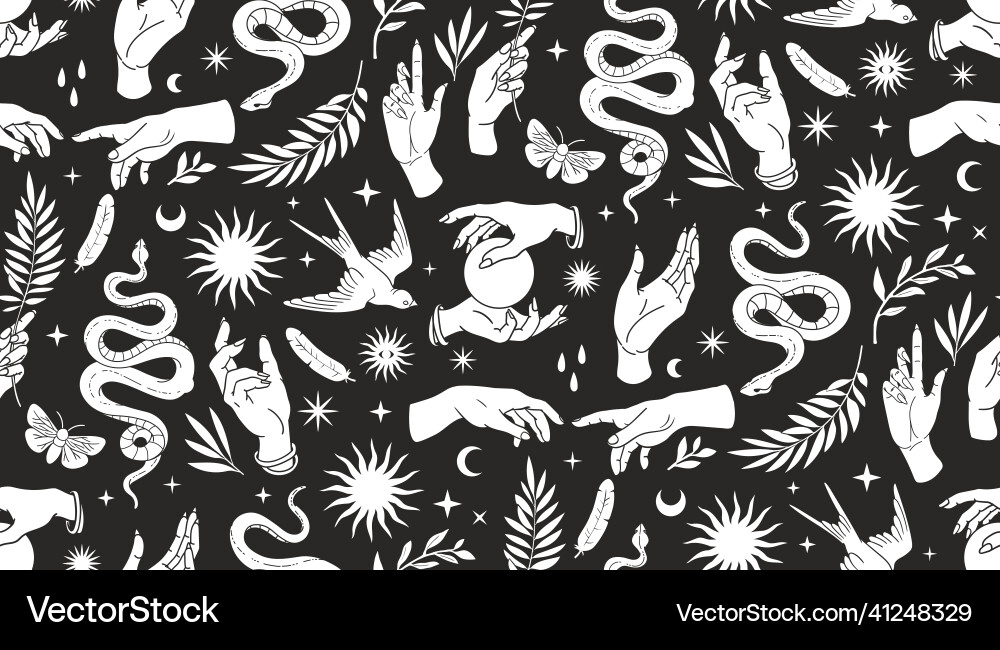 Bohemian Mystical Snake Pattern vector image