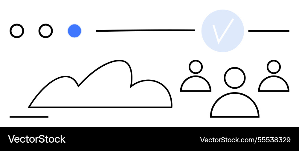 Cloud collaboration and task completion Cloud collaboration and task completion vector image