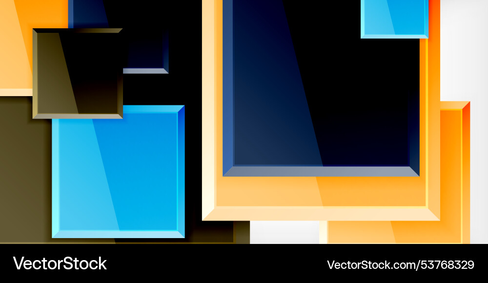 Colorful squares with reflections abstract Vector Image