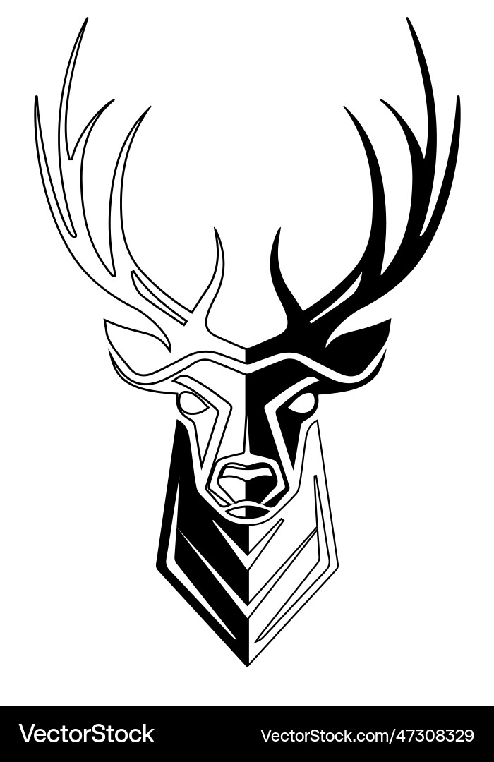 Elegant Stag Head Logo Vector Image