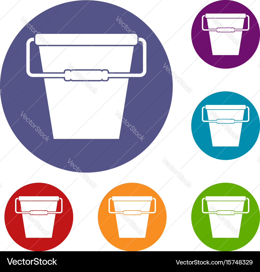 Empty bucket icons set Vector Image