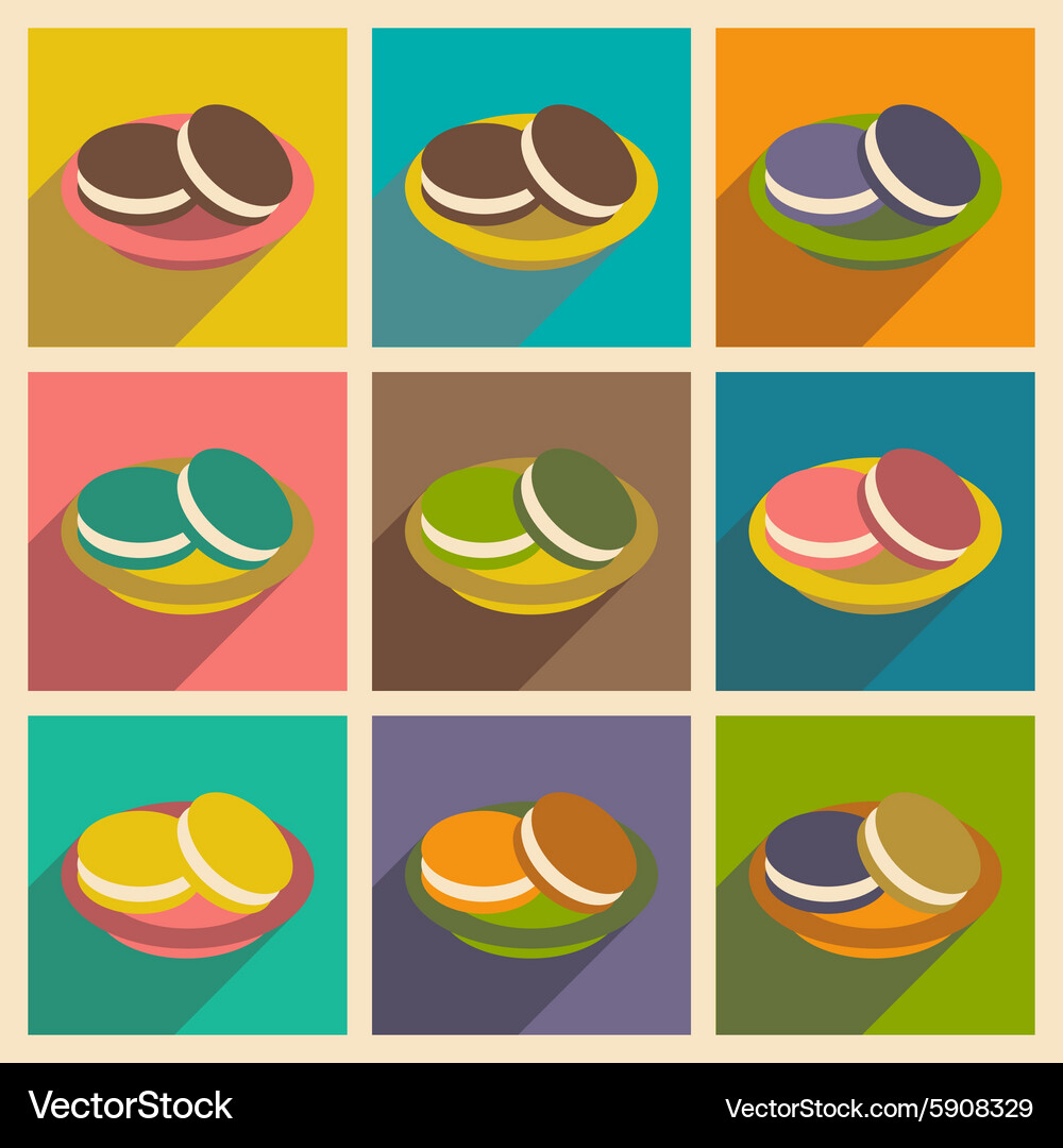Flat with shadow concept and mobile application Vector Image