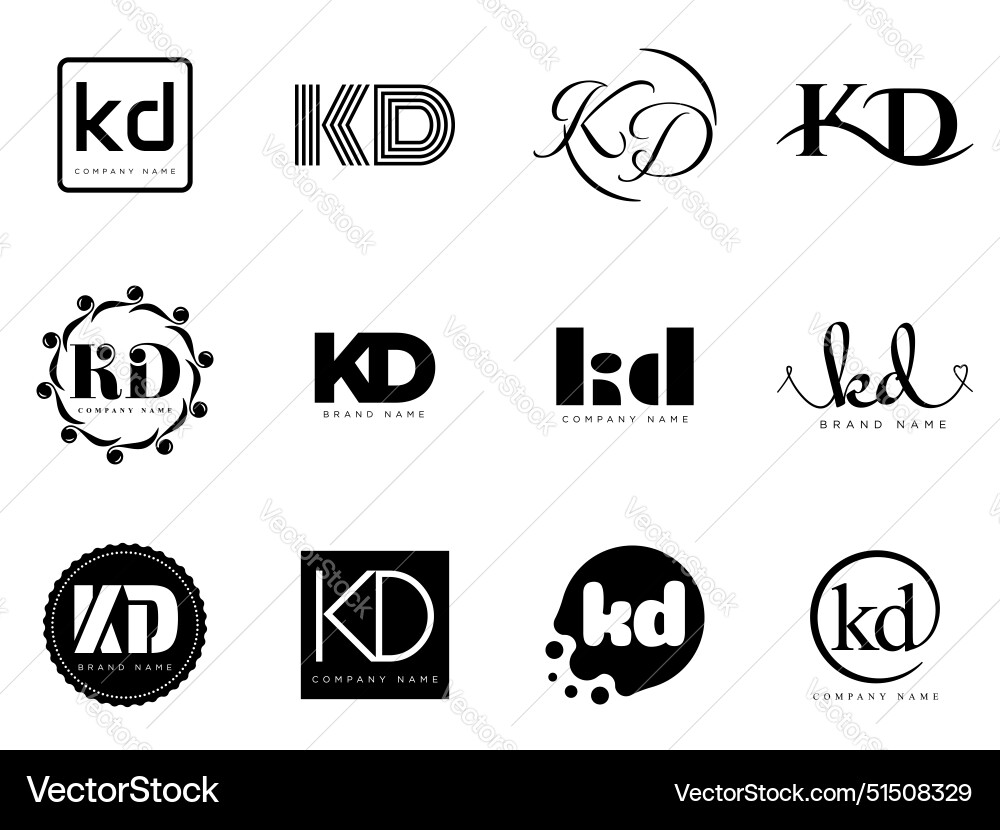 Kd logo company template letter k and d logotype Vector Image