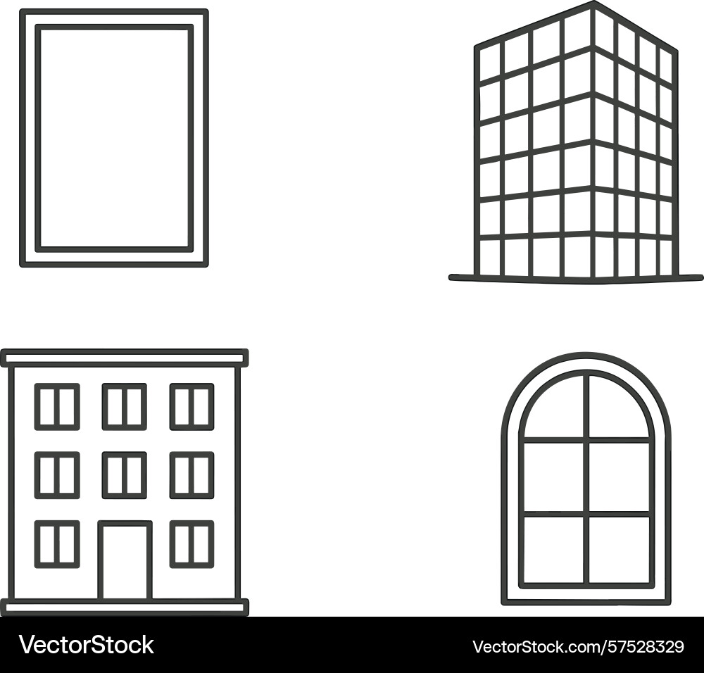 Outline of various building Outline of various building vector image
