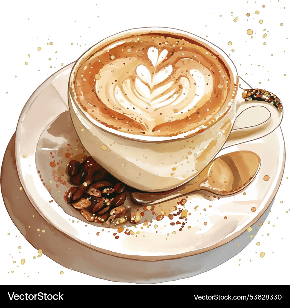 A cup of coffee with heart on top A cup of coffee with heart on top vector image