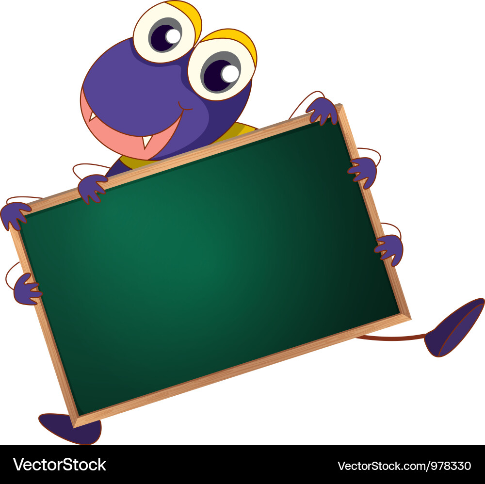 Cartoon Bug with Blackboard Vector Image
