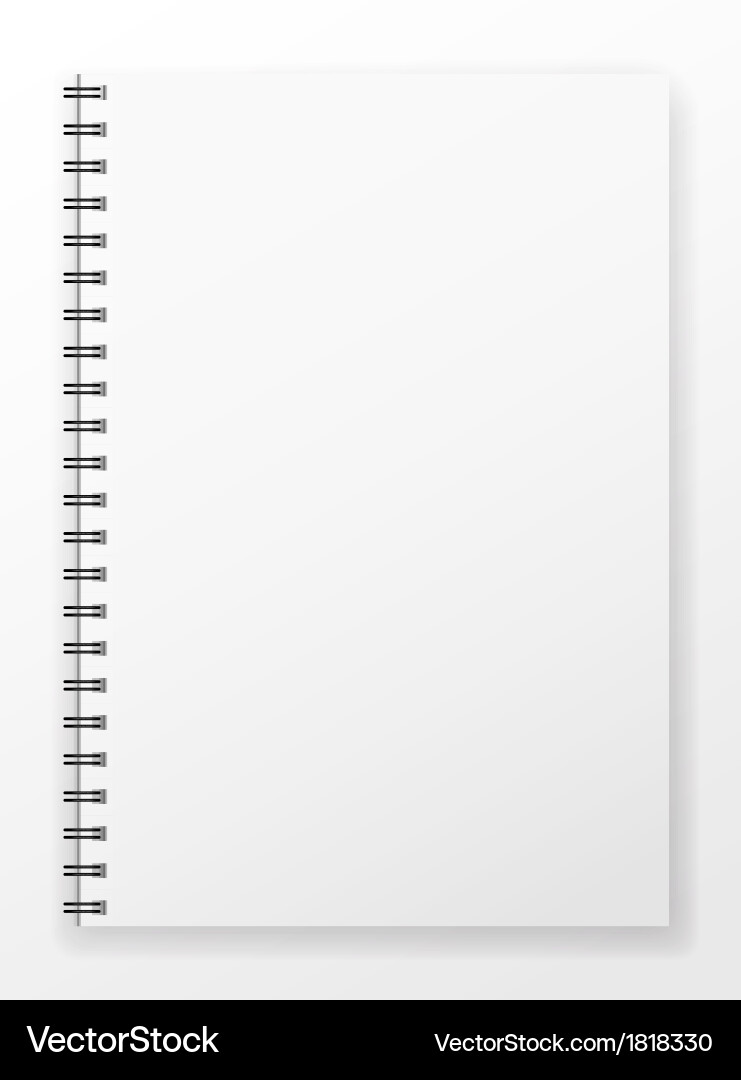 Clean White Notepad Vector Image