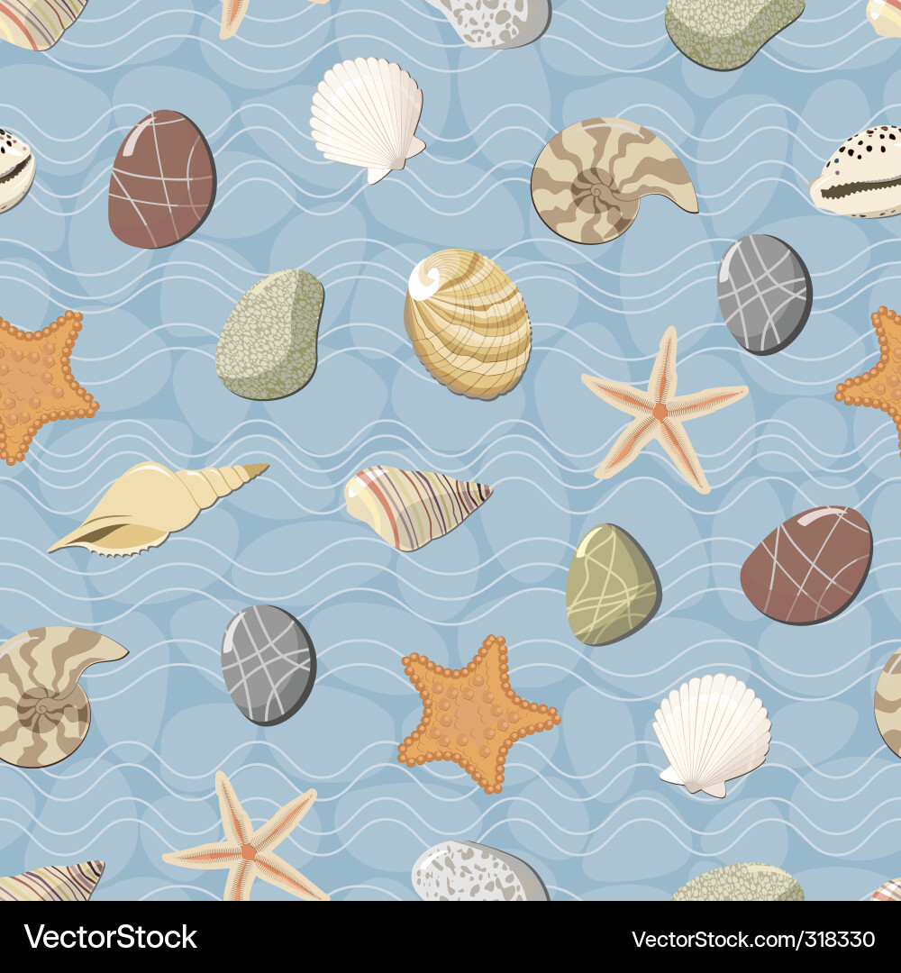 Ocean Seashell Muster Vektorbild