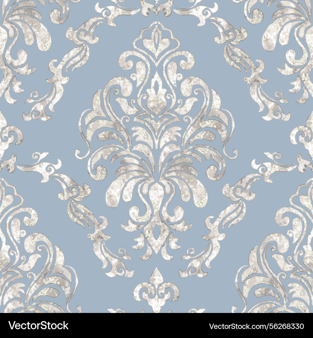 Watercolor damask seamless pattern element Watercolor damask seamless pattern element Vector Image