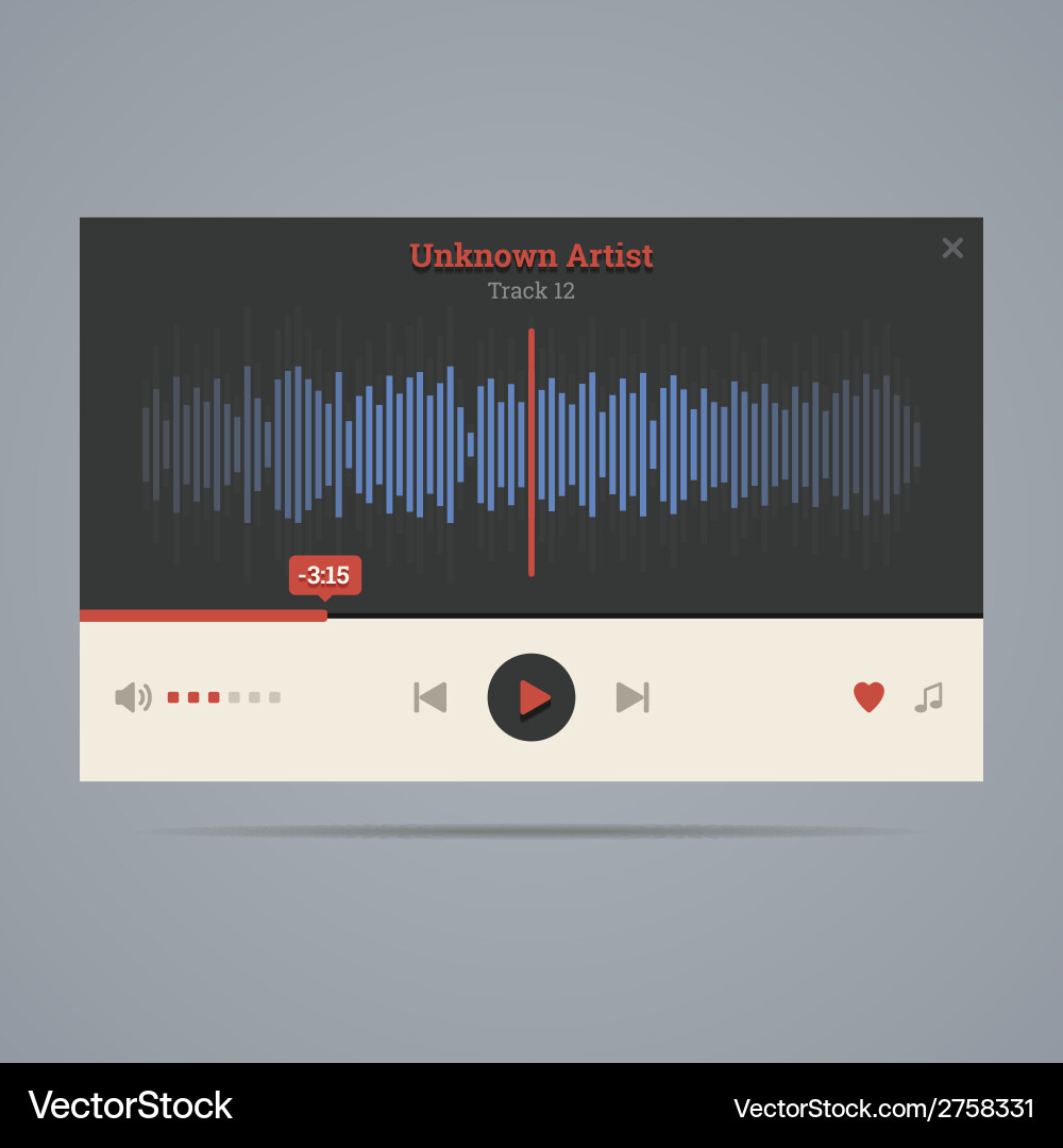 Audio player with equalizer vector image
