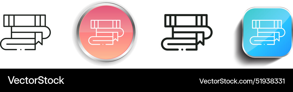 Books icon thin linear regular and button style vector image