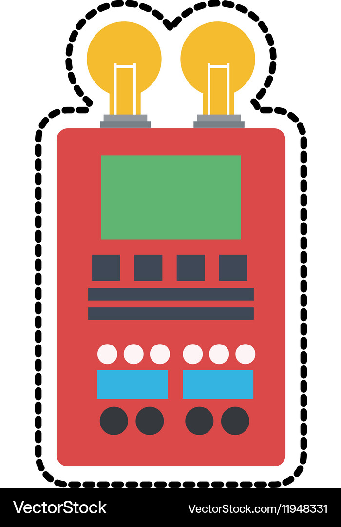 Isolated robot with light bulb design Vector Image