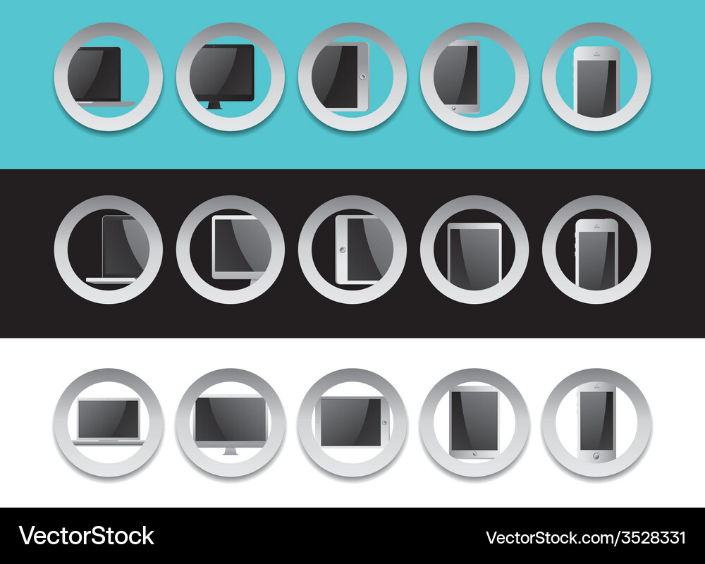 Mobile phone and computer device theme Vector Image