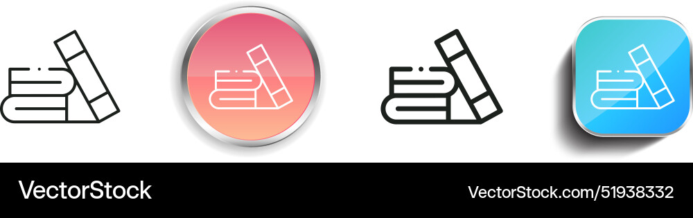 Books icon thin linear regular and button style vector image