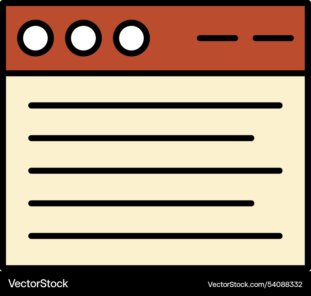 Browser line filled icon design vector image