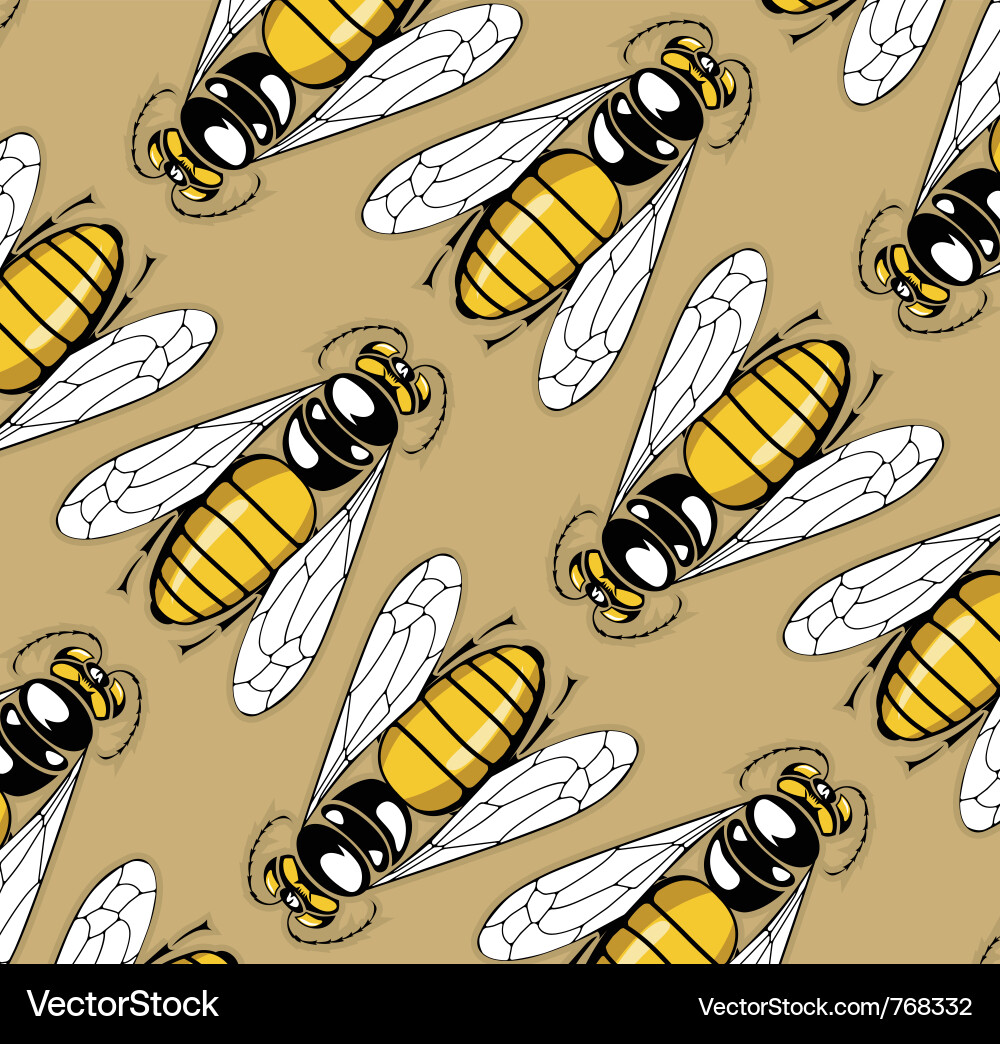 Cartoon Bee Pattern Vector Image